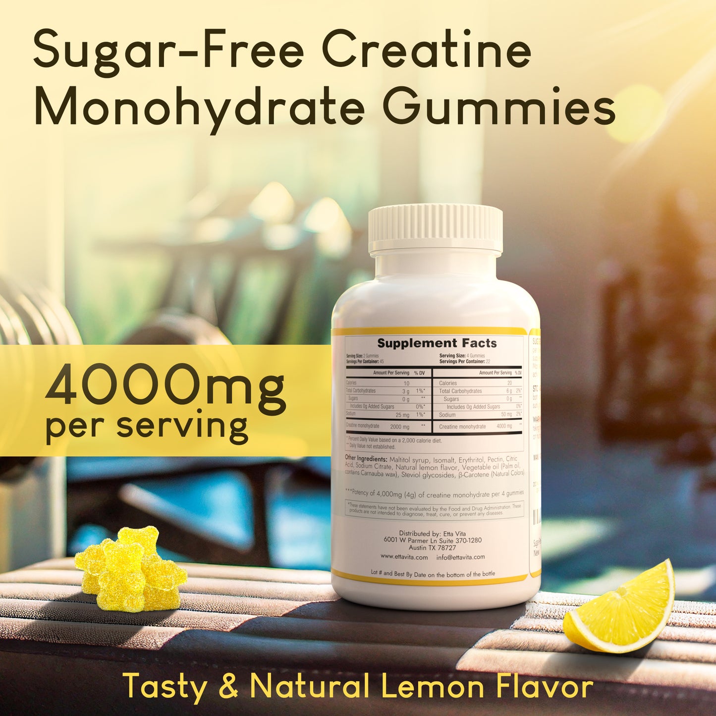 Sugar-Free Creatine Monohydrate Gummies