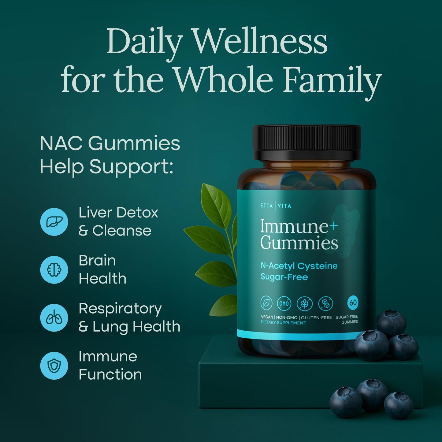 Sugar-Free NAC Gummies (N-Acetyl Cysteine Supplement)