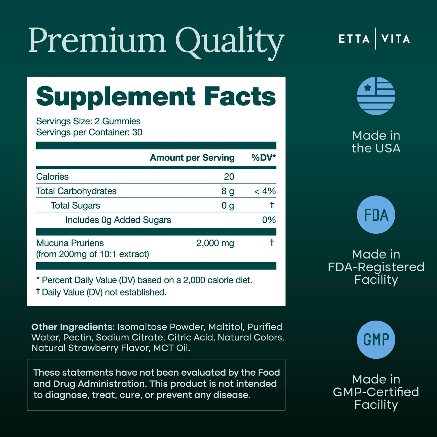 Dopamine Supplement - Sugar-Free Mucuna Pruriens Gummies