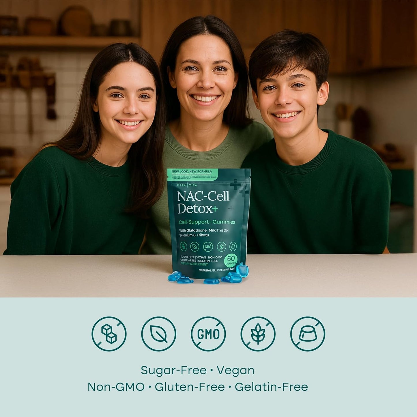 Sugar-Free NAC-Cellerator Detox+ (Cell Support+ Gummies)