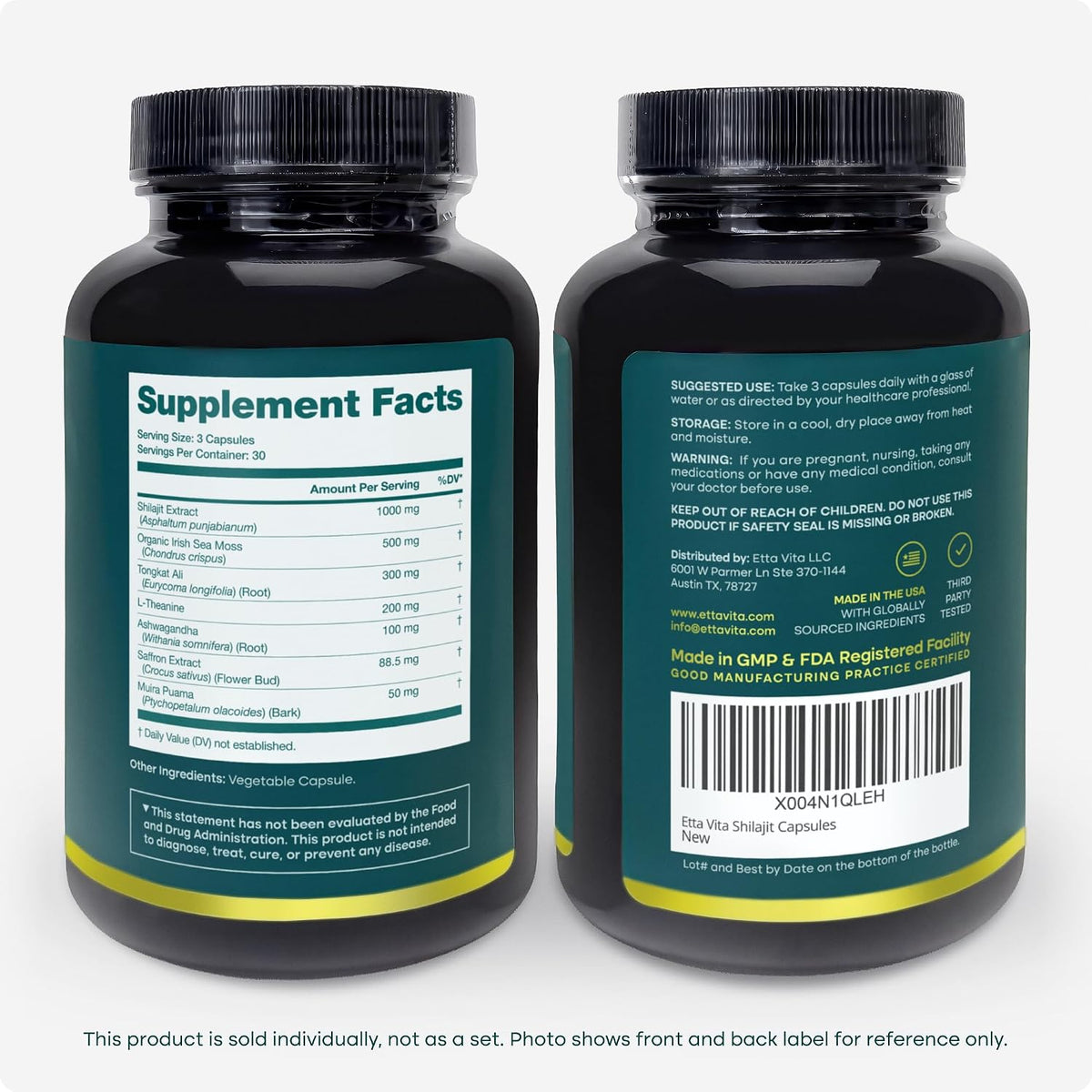 Shilajit Capsules with Organic Irish Sea Moss & Tongkat Ali for Men & Women