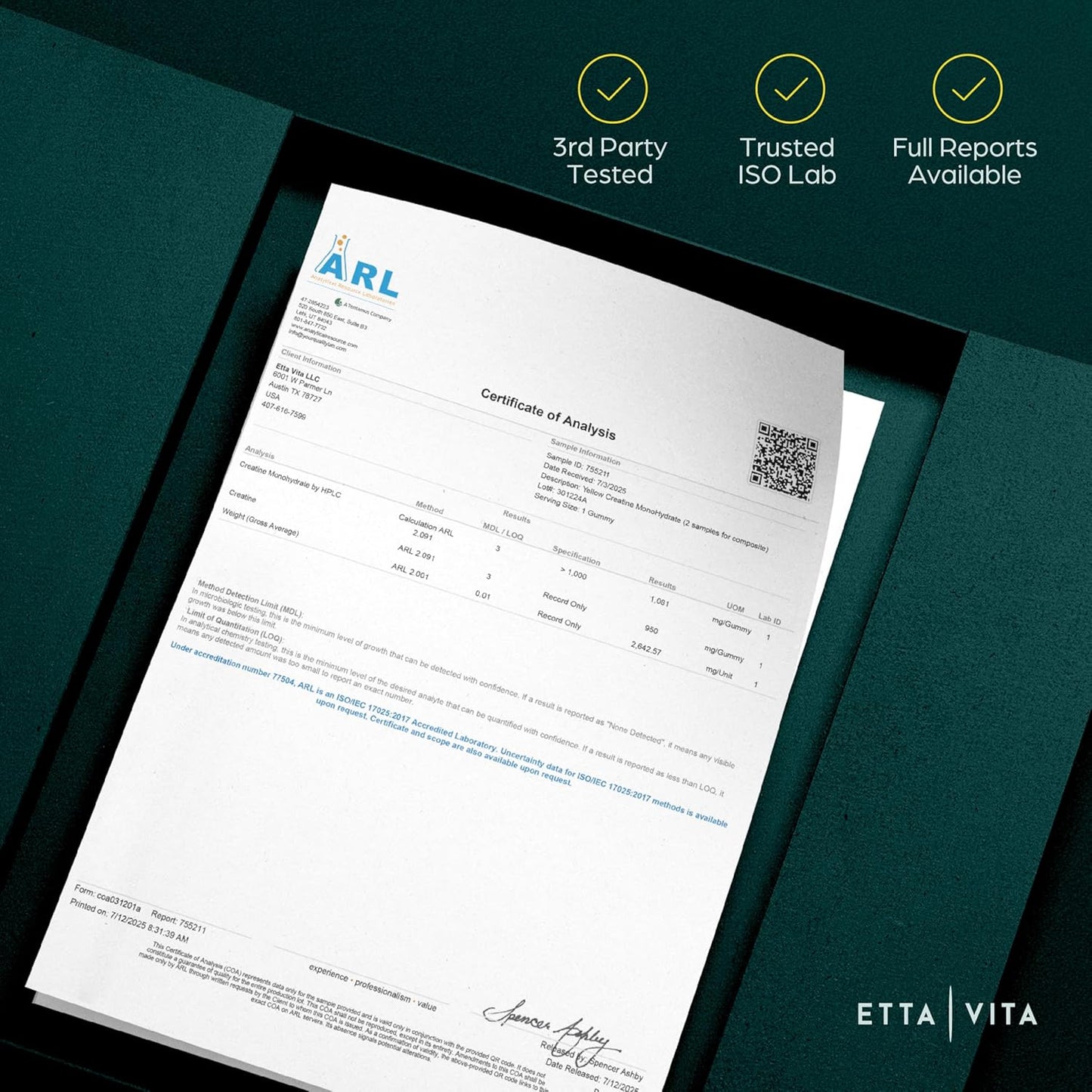 Sugar-Free Creatine Monohydrate Gummies