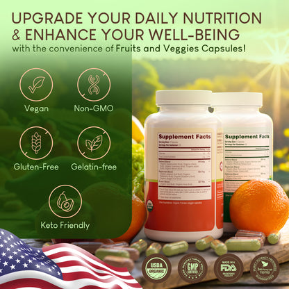USDA Certified Organic Fruits and Veggies Supplement for Detox & Cleanse