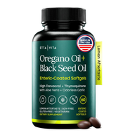 Oil of Oregano with Black Seed Oil, Enteric Coated Vegan Softgels, No