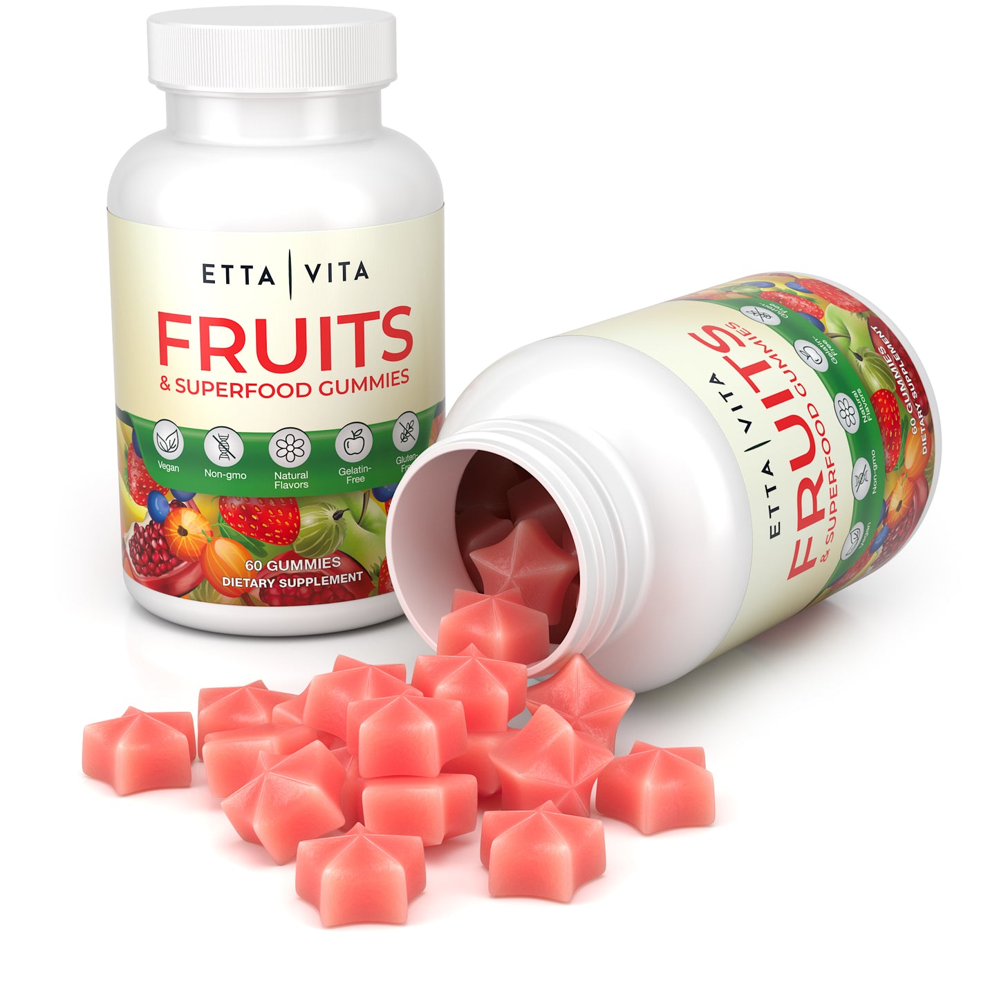 Vegan Superfruits Gummies for Detox & Repair with Organic Silica and 9 Superfood Fruits