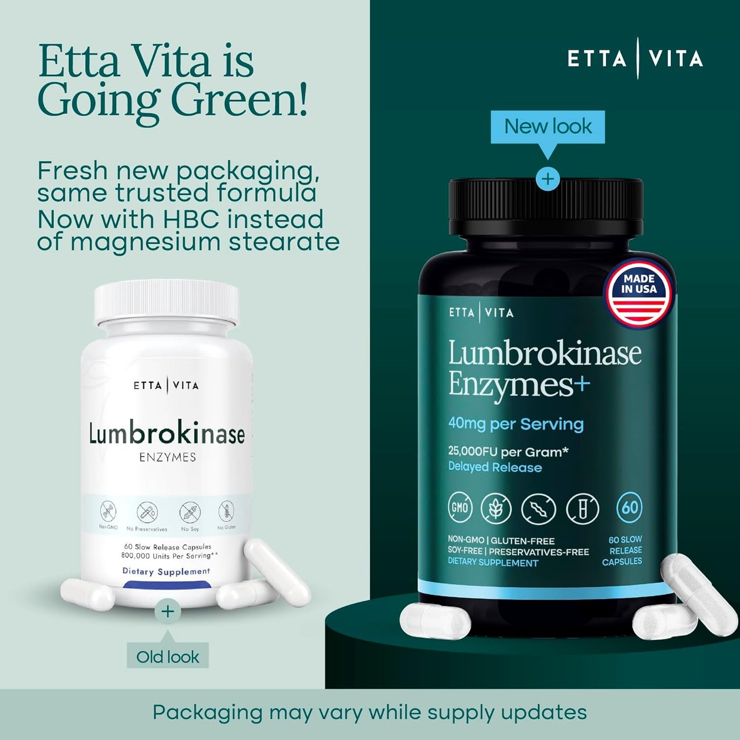Potent Lumbrokinase Supplement 40mg/Serving (Max Activity - 800,000 Units) - Lumbrokinase Enzymes Capsules for Energy Support, Digestion, Detox, Cognition & Gut Health - Similar to Nattokinase