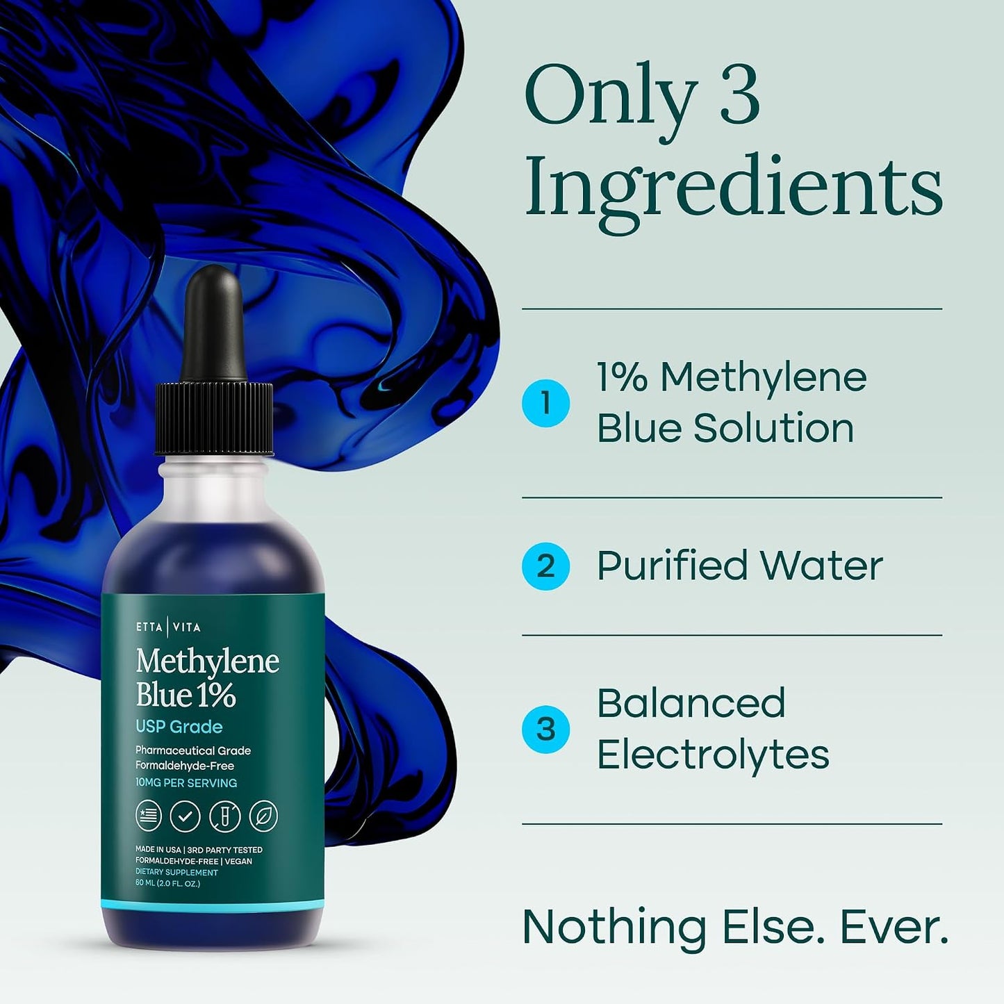 Methylene Blue Pharmaceutical Grade 99.99% Pure 1% Solution, 2oz Tincture