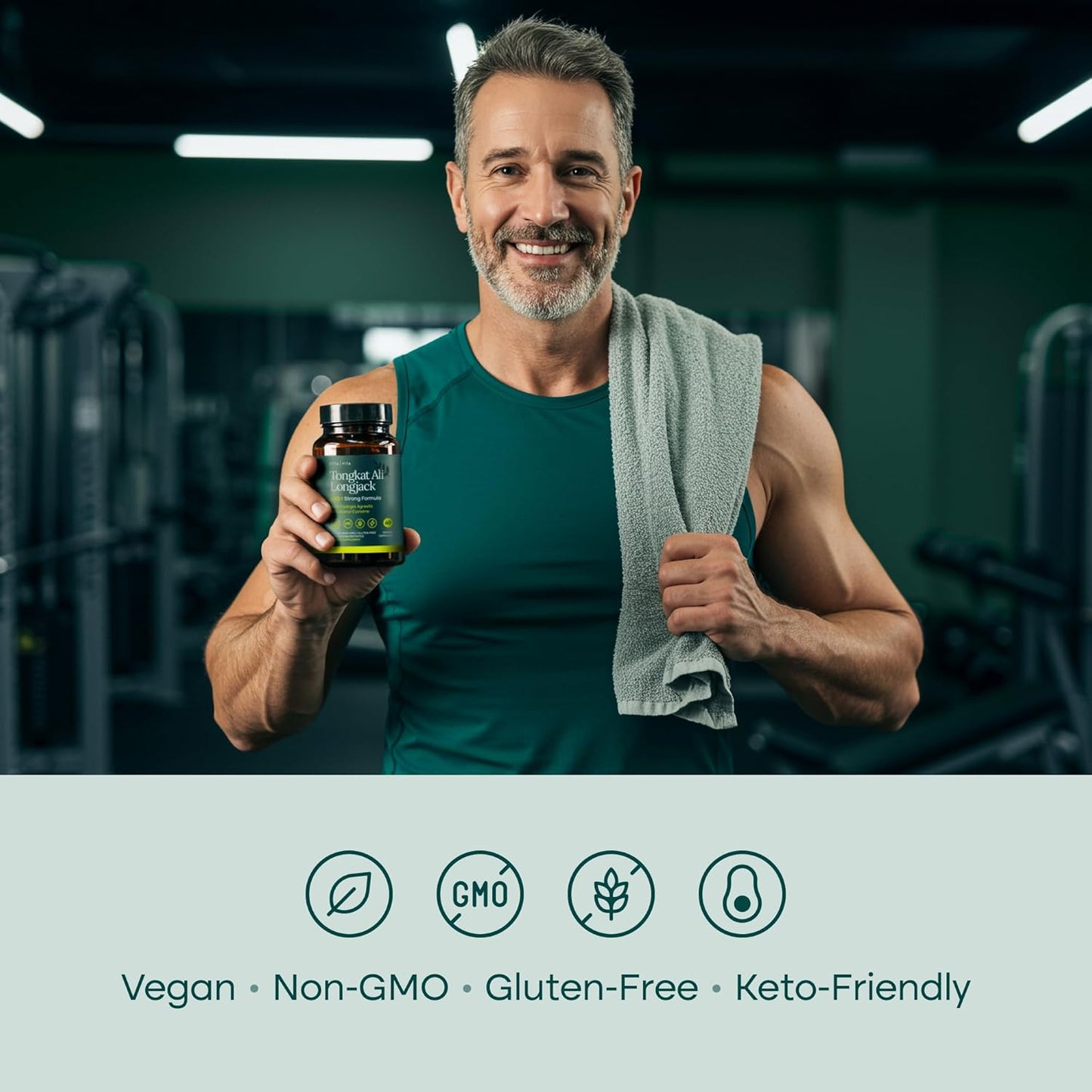 Testosterone Booster for Men with Tongkat Ali & Fadogia Agrestis [200:1 Longjack] - Lean Muscle Recovery for Men and Women, Hormonal Balance with NAC Liver Support, Detox & Cleanse, 60ct (Made in USA)