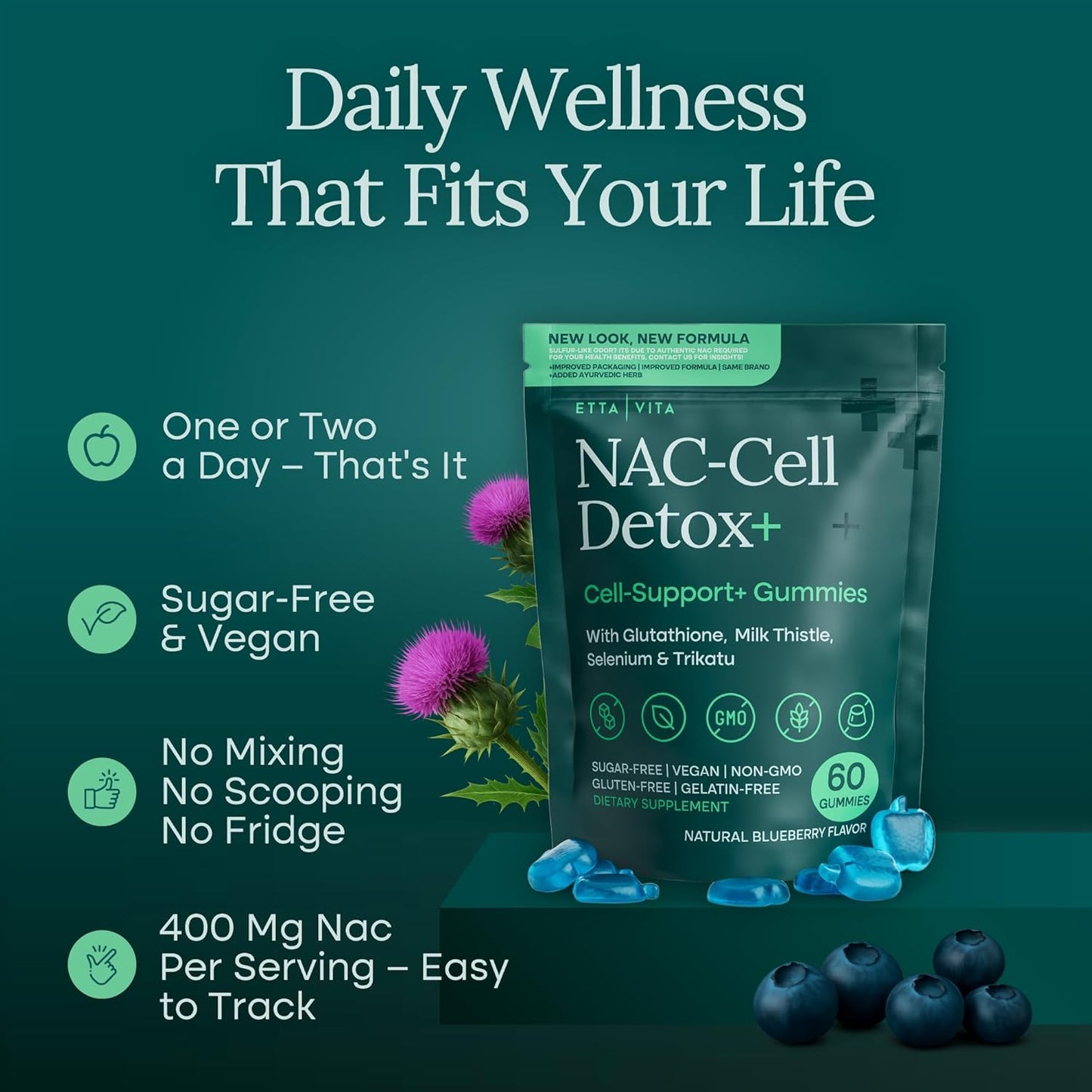 Sugar-Free NAC-Cell Detox+ (Cell Support+ Gummies)