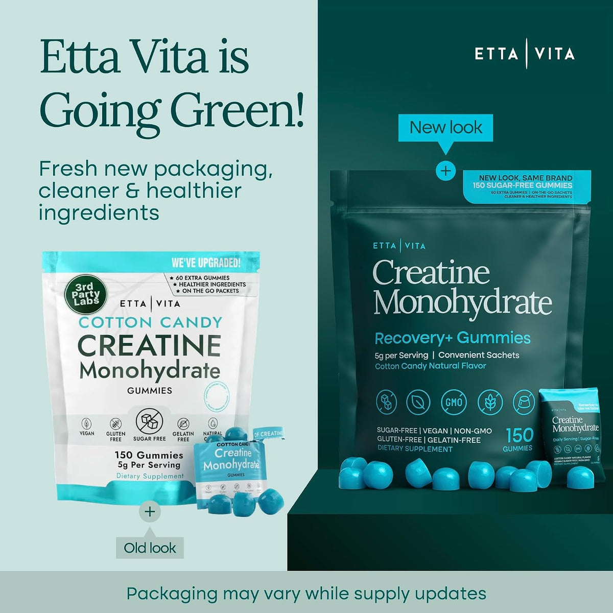 Sugar-Free Creatine Gummies for Women and Men (5g Per Serving), 150 Chews