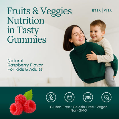 Everyday Debloat & Detox Sugar-Free Fruits and Veggies Gummies (120 Chews)