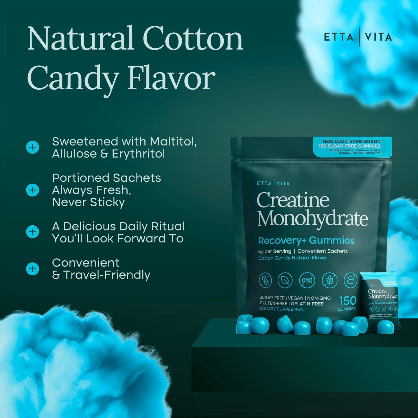 Sugar-Free Creatine Monohydrate Gummies (5g Per Packet)