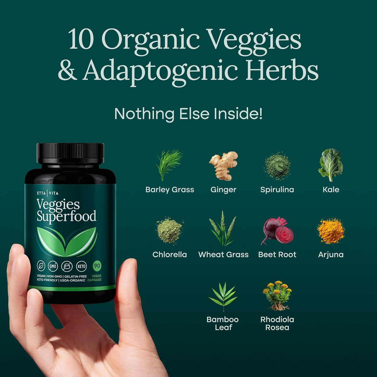 USDA Organic Fruits and Veggies Supplement, 31 Whole Foods, 180 Vegan Ct