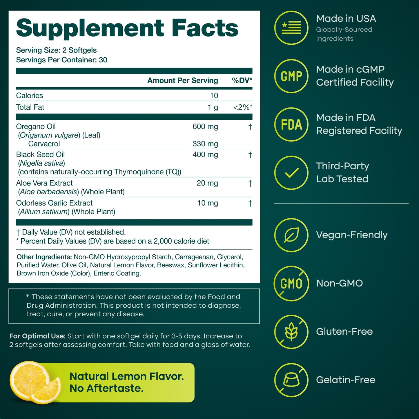 Oil of Oregano + Black Seed Oil — Enteric-Coated Vegan Softgels