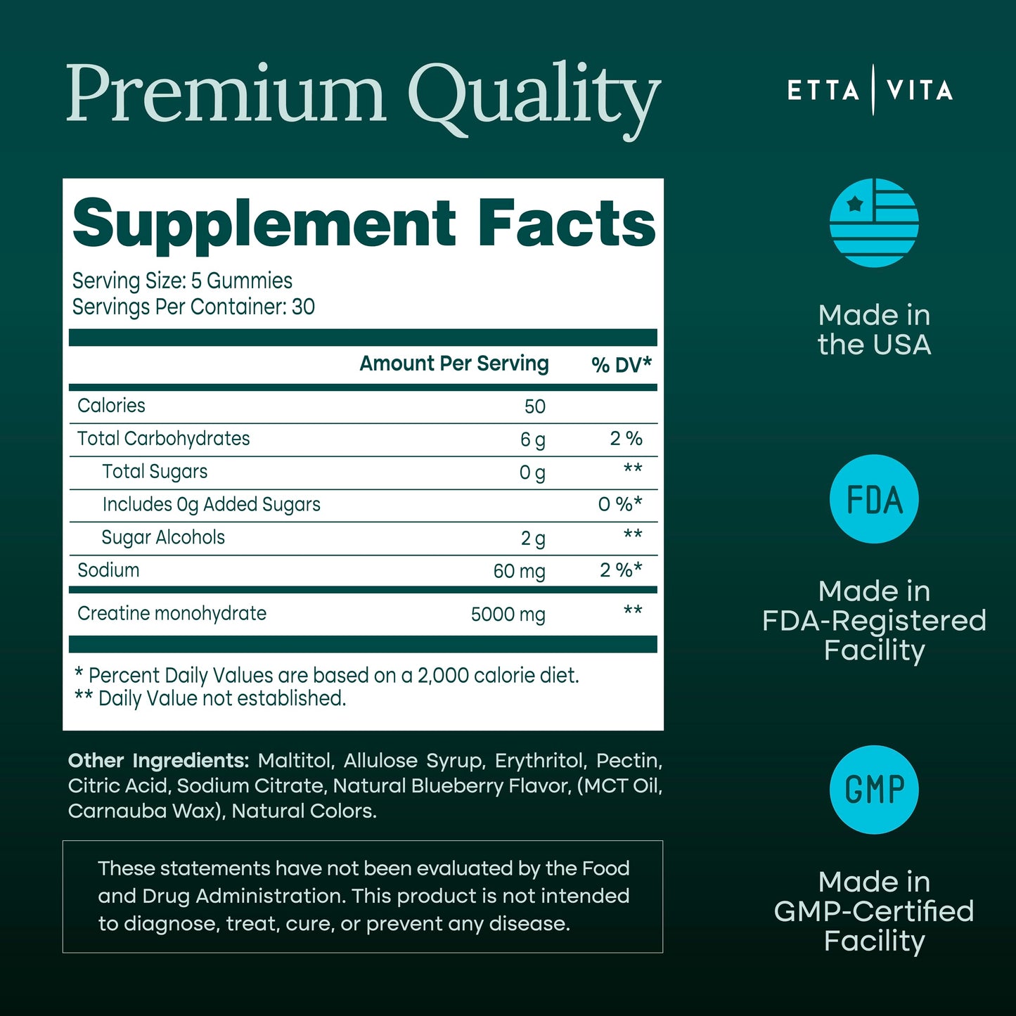 Sugar-Free Creatine Monohydrate Gummies (5g Per Packet)