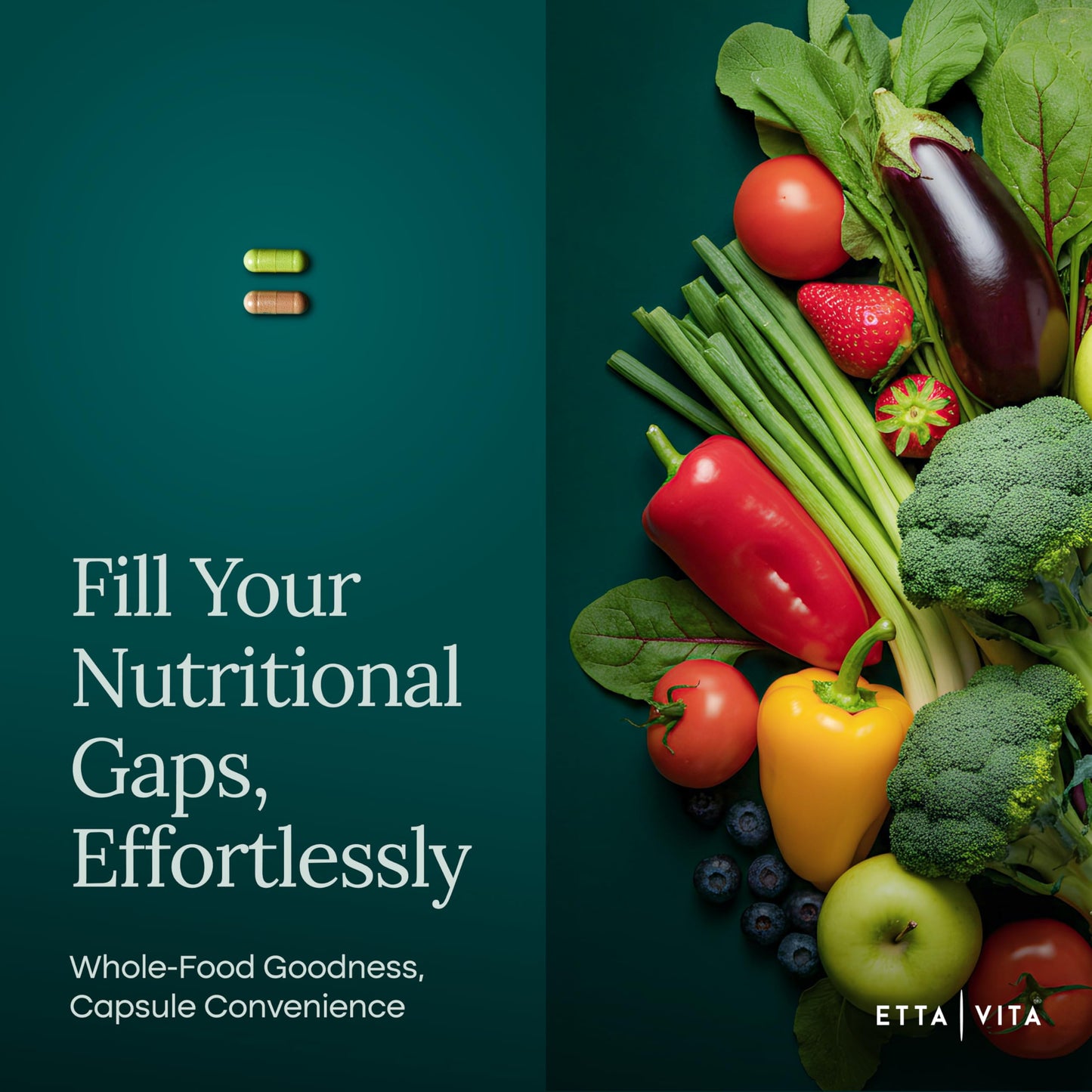 180 Potent Fruits and Vegetable Caps for Energy Boost & Daily Fruit and Vegetable Vitamins