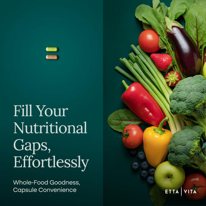 180 Potent Fruits and Vegetable Caps for Energy Boost & Daily Fruit and Vegetable Vitamins