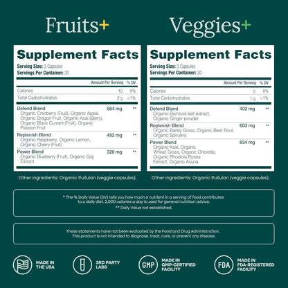 USDA Organic Fruits and Veggies Supplement, 31 Whole Foods, 180 Vegan Ct