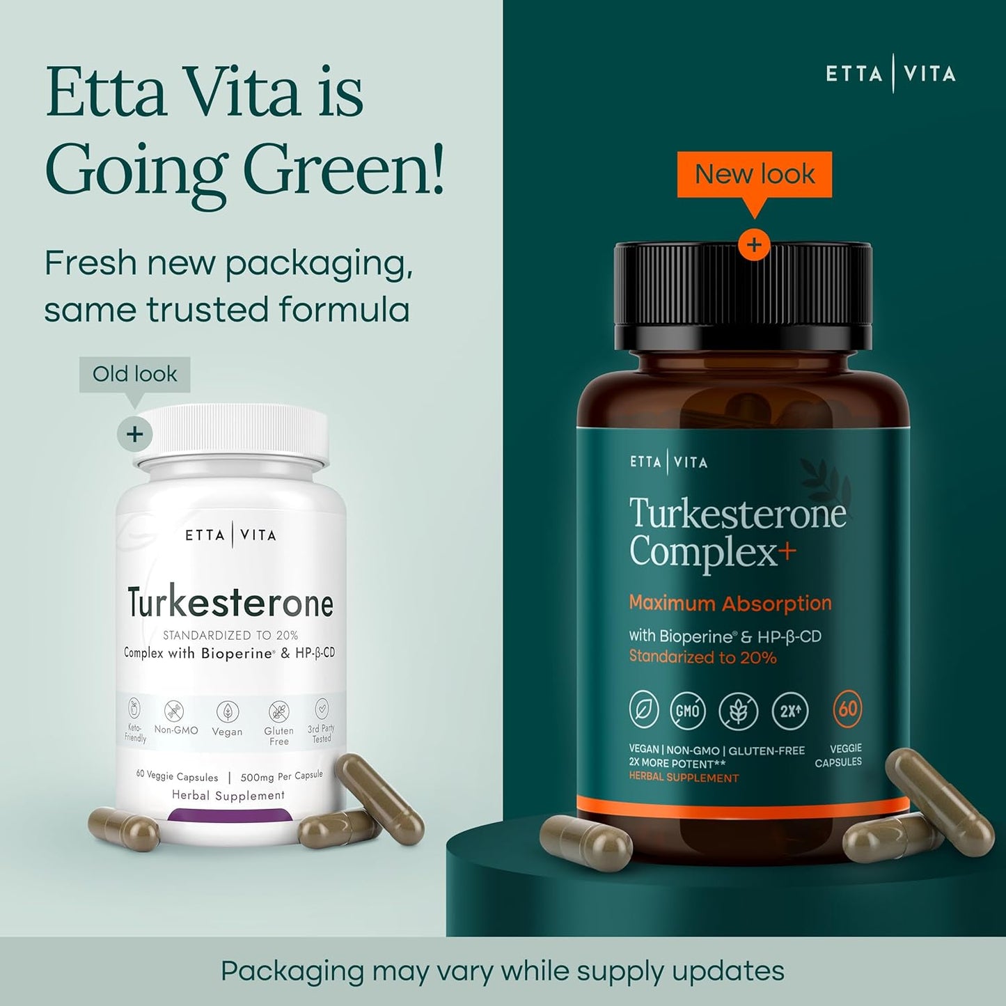 Turkesterone Suppelement 500mg, 20% Standardized Ajuga Turkestanica with BioPerine & Cyclodextrin, Enhanced Absorption for Energy, Strength & Recovery, Vegan, Non-GMO, 3rd Party Tested, 60 Capsules
