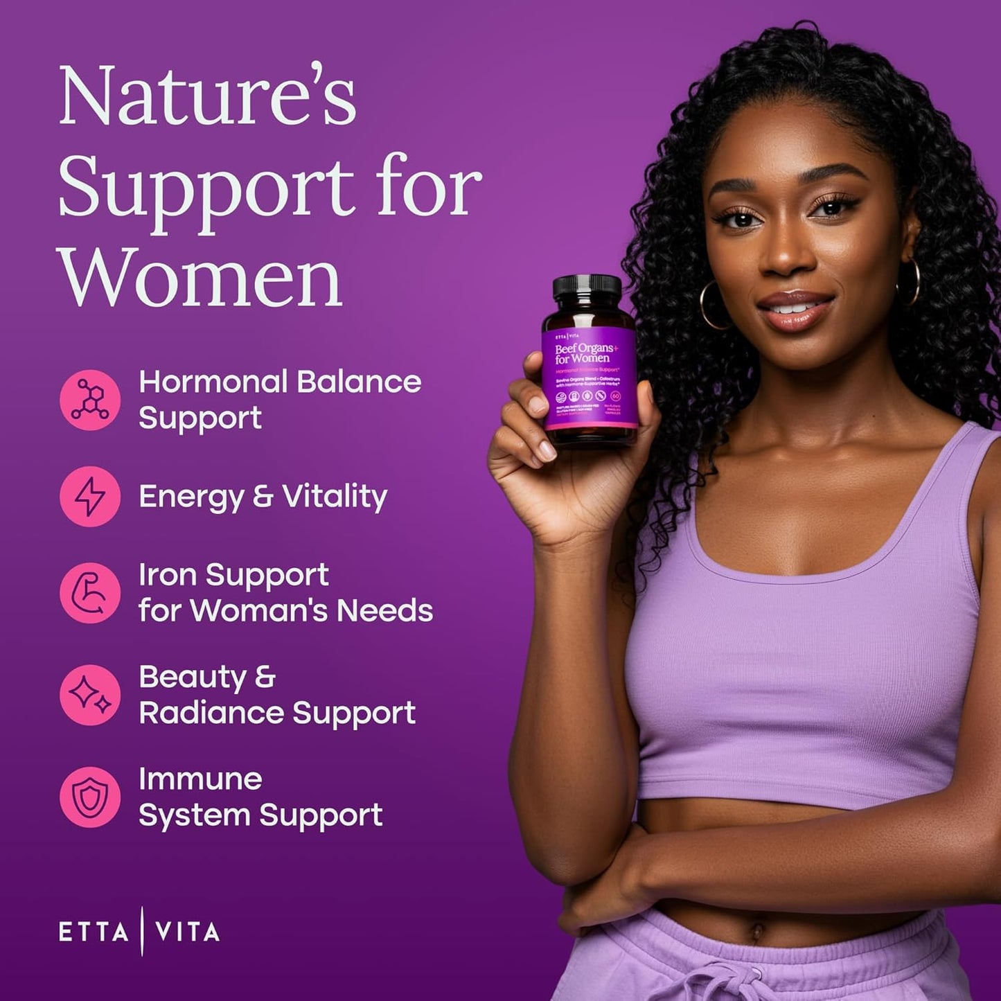 Beef Organs+ For Women | Bovine Organs Blend + Colostrum with Hormone-Supportive Herbs