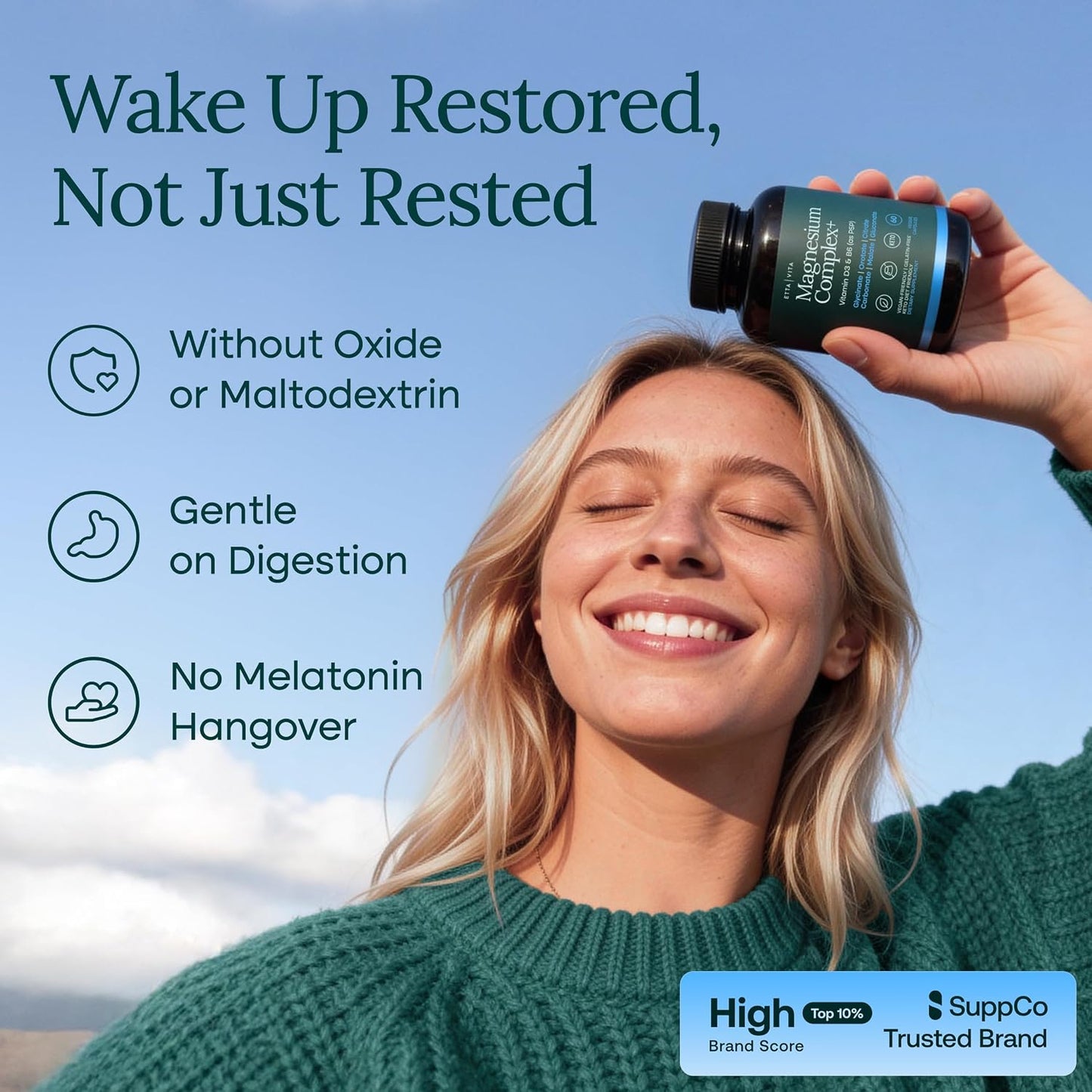 Magnesium Complex for Women & Men 500mg (7-in-1) - Magnesium Glycinate with D3 & B6, Glycinate, Citrate, Malate, Taurate & Orotate - Daily Wellness Support, 60ct [Oxide-Free]