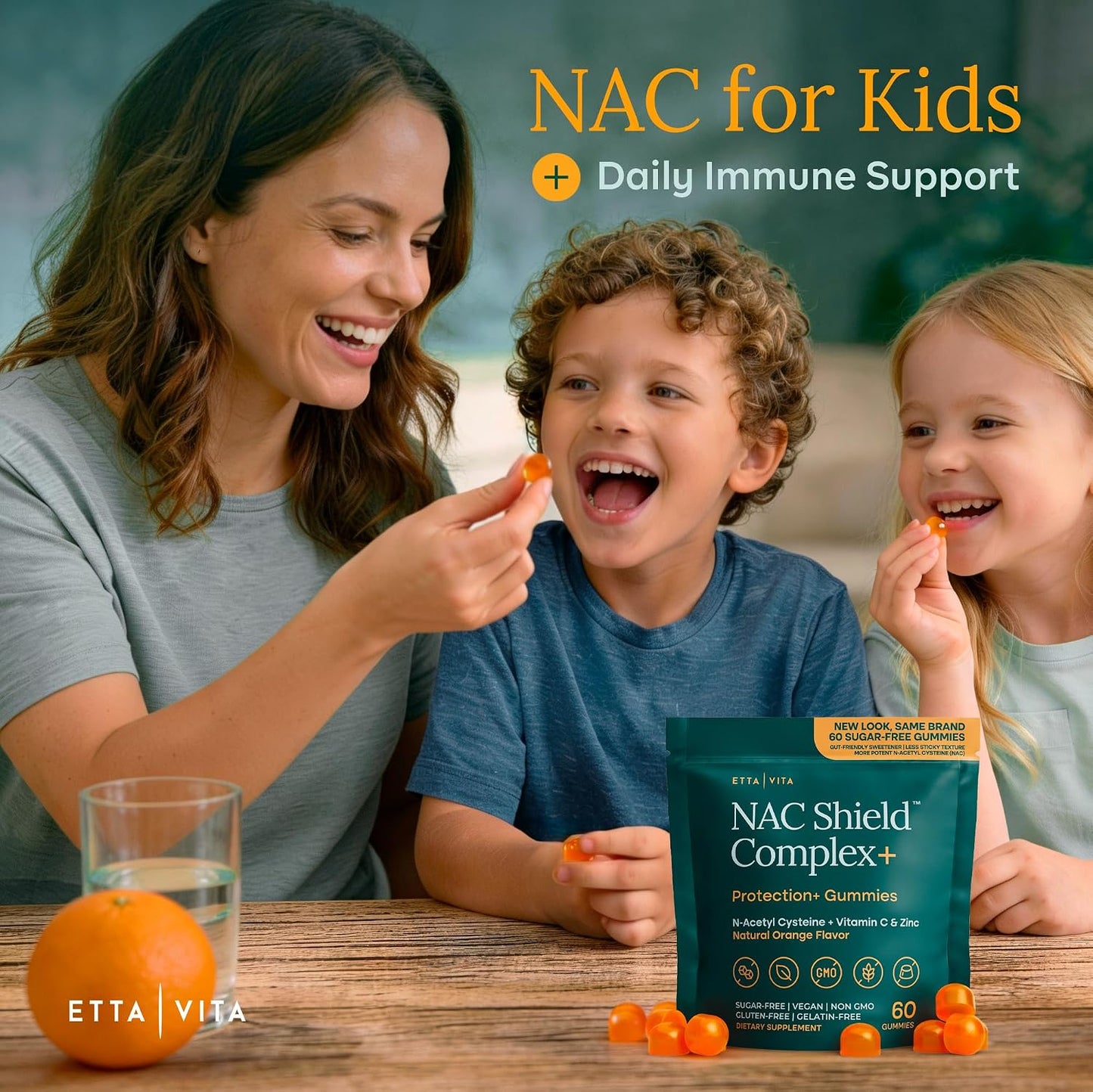 Sugar-Free NAC Gummies with Vitamin C 500mg, Zinc 20mg, N-Acetyl Cysteine 400mg - Antioxidant, Respiratory & Immune Support, Vegan, No Sulfur Taste NAC Supplement for Kids & Adults - 60 Gummies