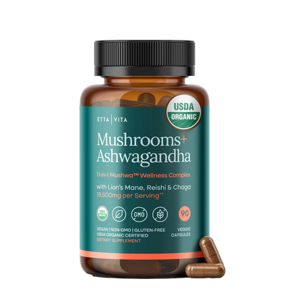 USDA Organic Mushroom Complex with 10 Mushrooms & Ashwagandha