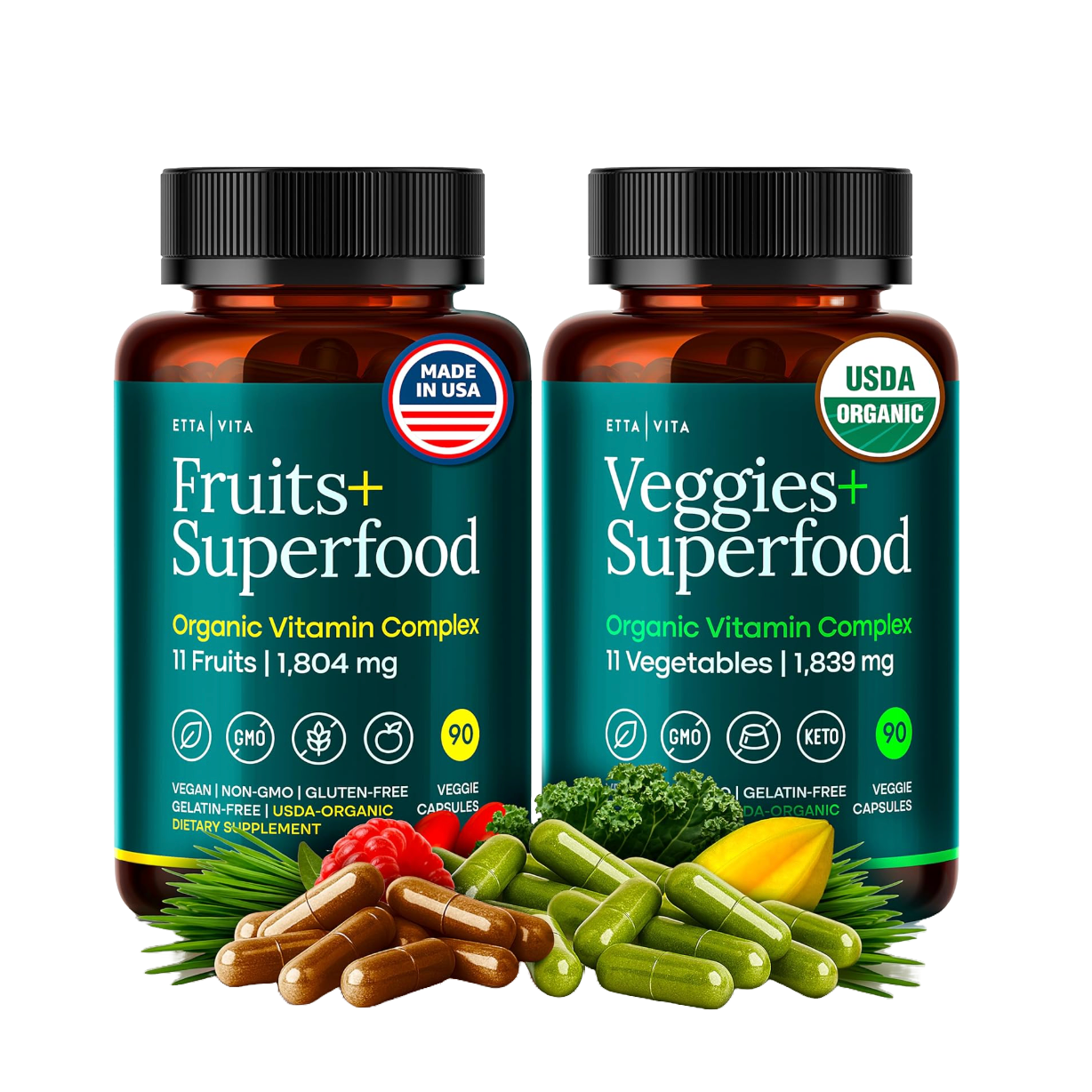 USDA Certified Organic Fruits and Veggies Supplement for Detox & Cleanse