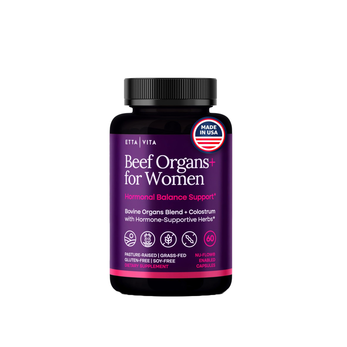 Beef Organs+ For Women | Bovine Organs Blend + Colostrum with Hormone-Supportive Herbs