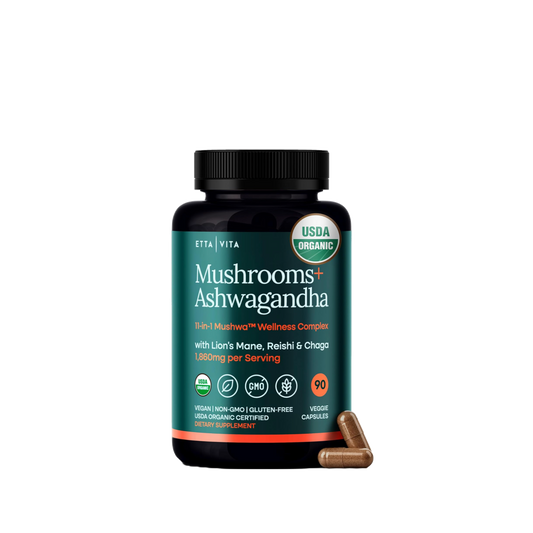 USDA Organic Mushroom Complex with 10 Mushrooms & Ashwagandha