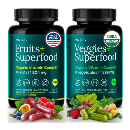 USDA Organic Fruits and Veggies Supplement, 31 Whole Foods, 180 Vegan Ct