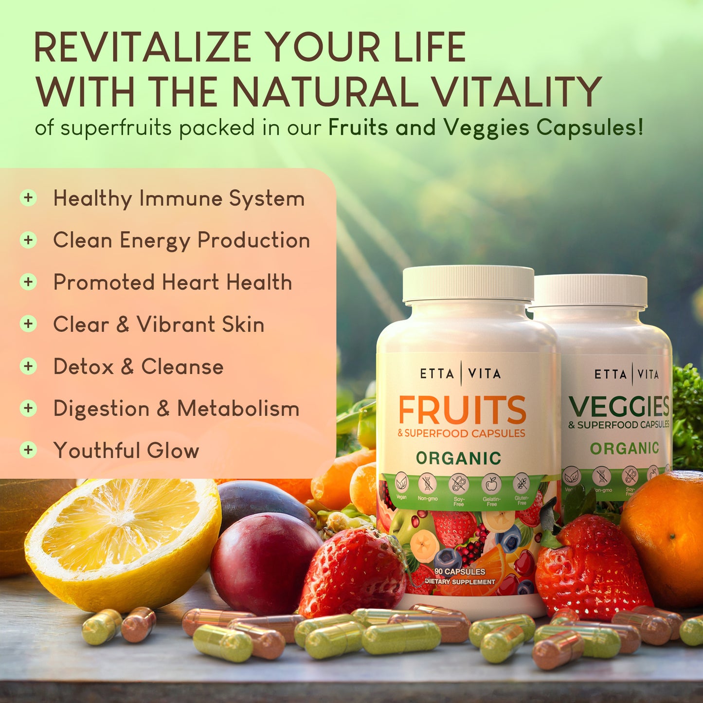 USDA Certified Organic Fruits and Veggies Supplement for Detox & Cleanse