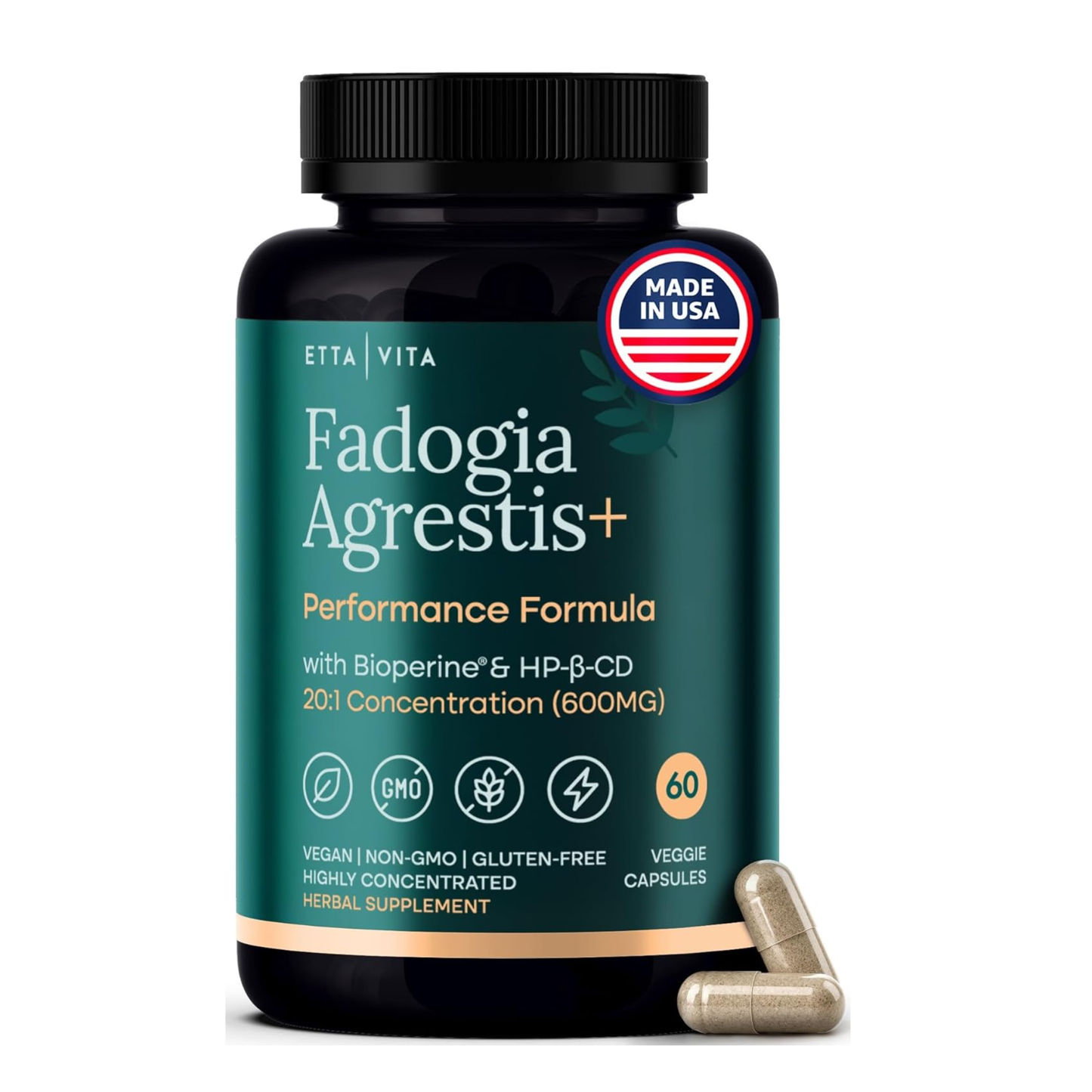 Organic Fadogia Agrestis 600mg for Natural Test Support