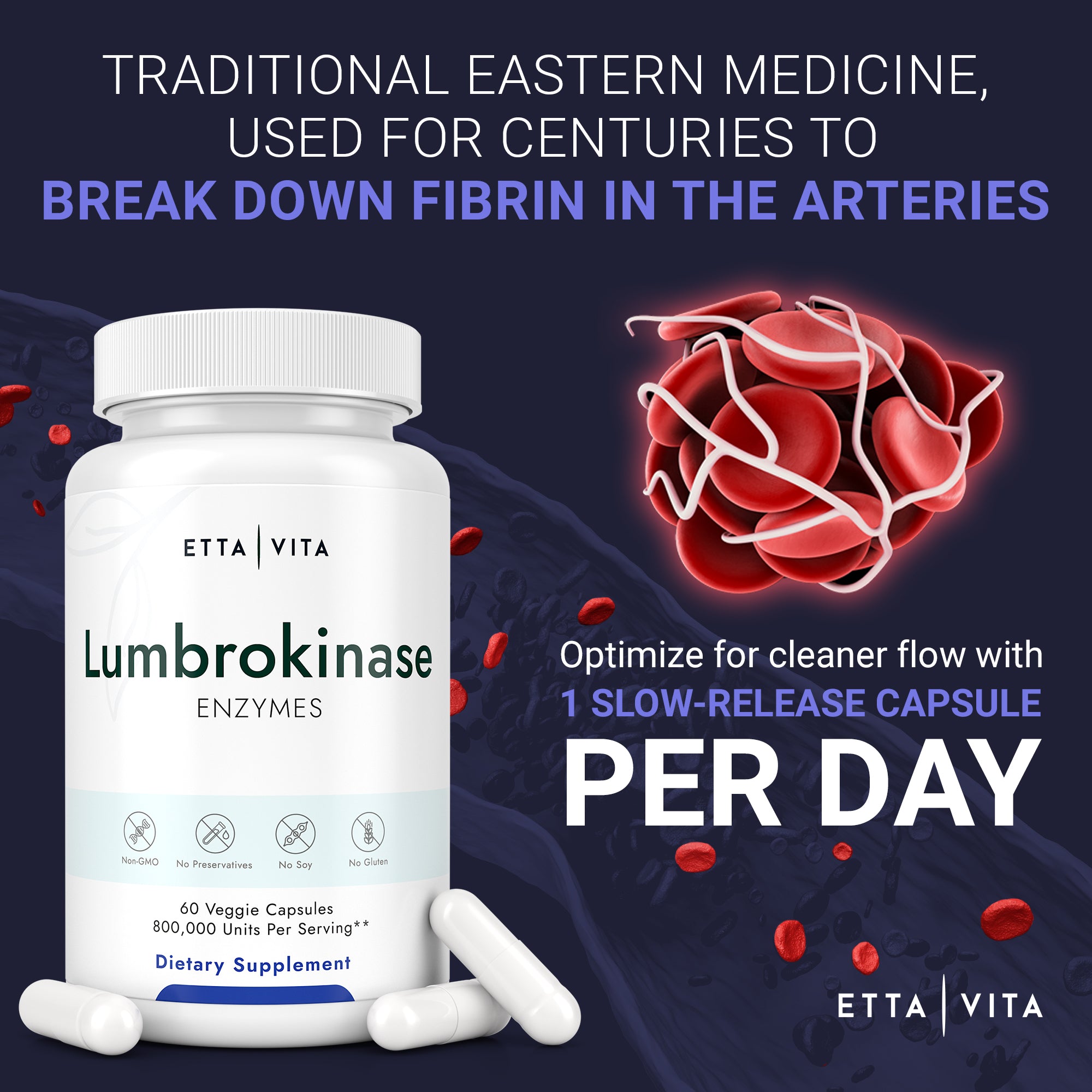Lumbrokinase Digestive Enzymes for Blood Clots, Gut Cleanse, and Heart