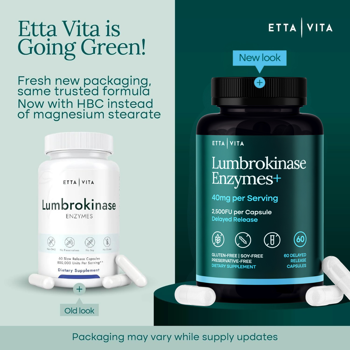 Lumbrokinase Supplement 40mg/Serving (Max Activity - 800,000 Units) 60Ct