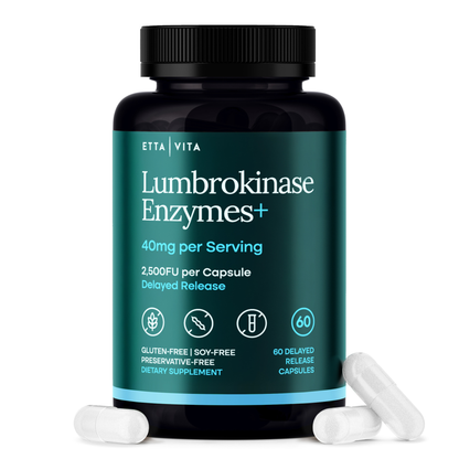 Lumbrokinase Supplement 40mg/Serving (Max Activity - 800,000 Units) 60Ct