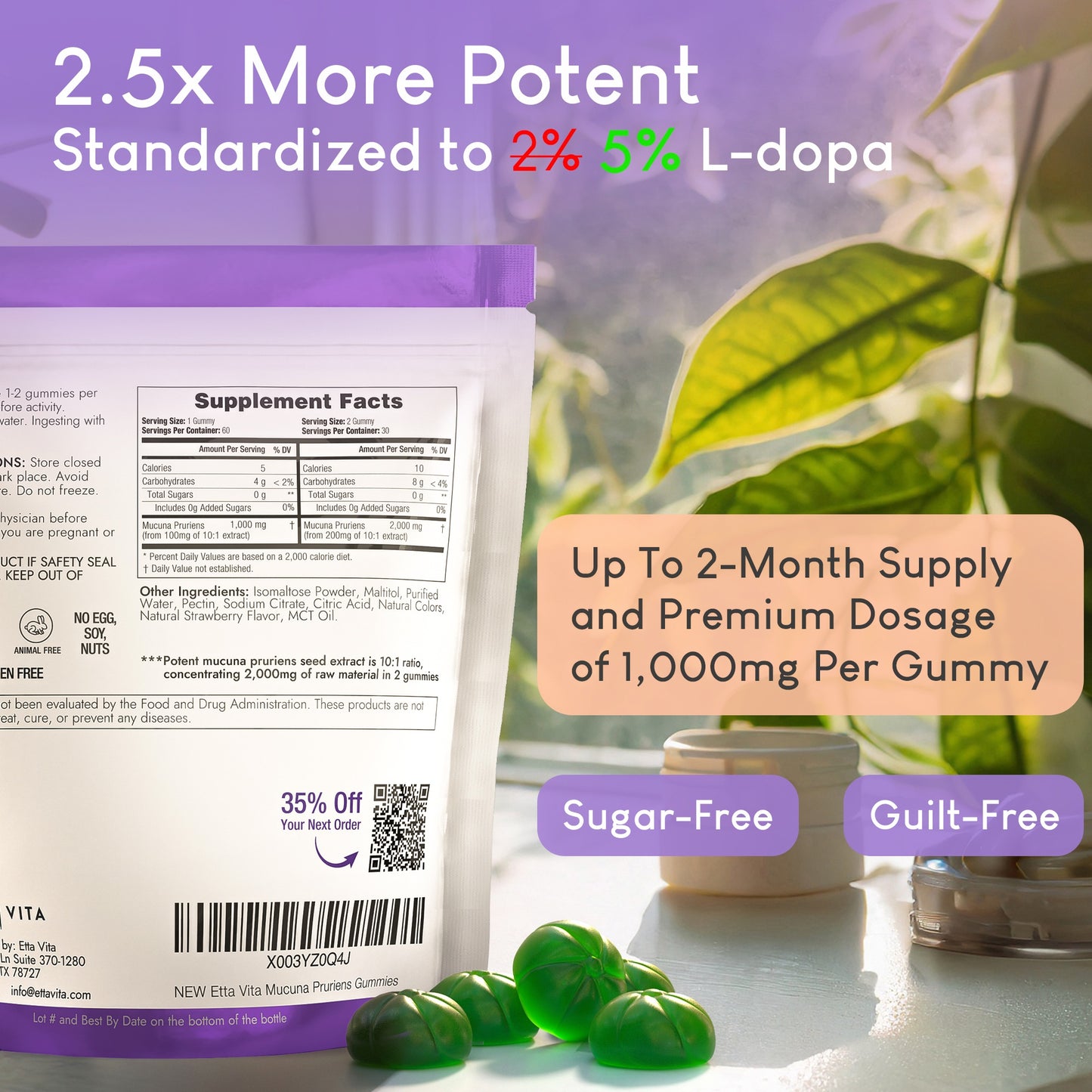 Sugar-Free Mood Support Gummies - Natural Wellness Supplement