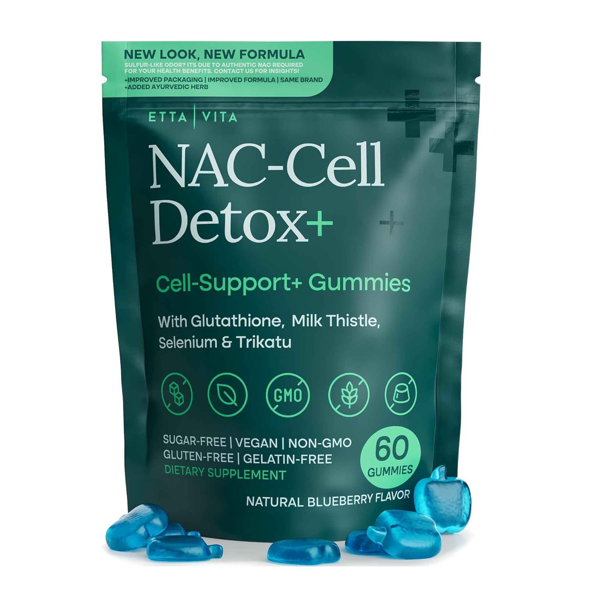 Sugar-Free NAC Gummies, N-Acetyl Cysteine Supplement with Milk Thistle Etta Vita Sugar-Free NAC Gummies, N-Acetyl Cysteine Supplement with Milk Thistle Etta Vita