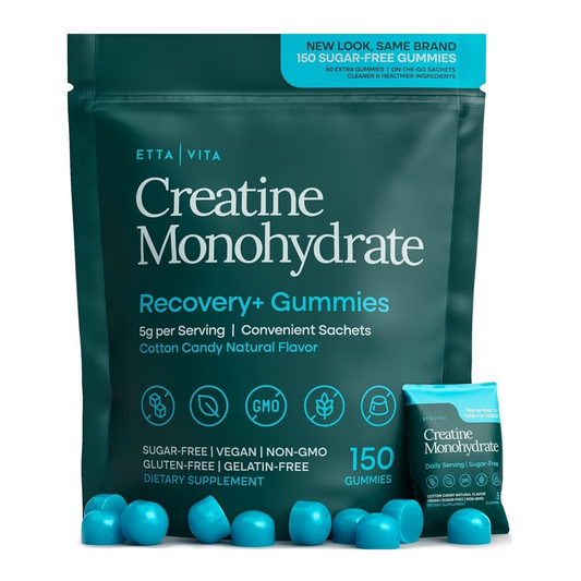 Sugar-Free Creatine Monohydrate Gummies (5g Per Packet) - Potent Creatine Gummies for Men & Women, Supplement for Muscle Support, Cognitive Function - Non-GMO, Gluten-Free