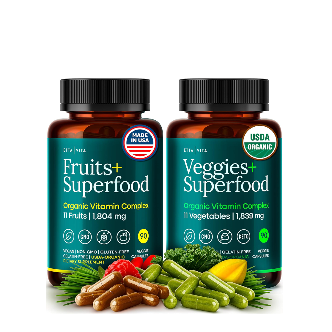 USDA Certified Organic Fruits and Veggies Supplement for Detox & Cleanse