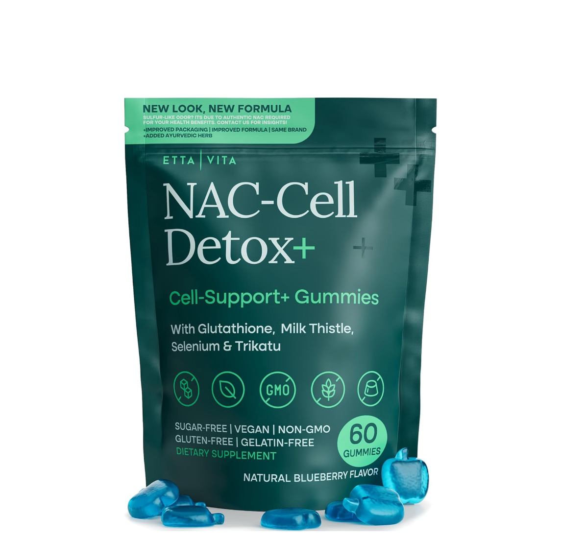 Sugar-Free NAC-Cellerator Detox+ (Cell Support+ Gummies) – Etta Vita
