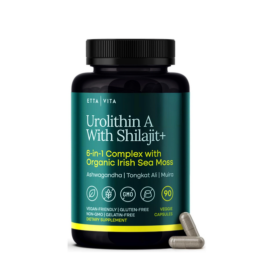 Urolithin-A Complex w Shilajit, Organic Sea Moss, Ashwagandha & Tongkat Ali