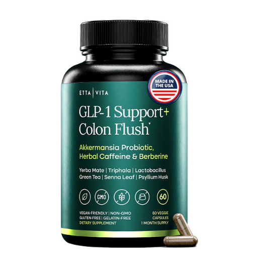 GLP-1 Support + Triphala Colon Cleanse – Gut Health & Energy – Berberine, Akkermansia Probiotic, Yerba Mate, Psyllium Husk, Senna Leaf for Women & Men 60ct