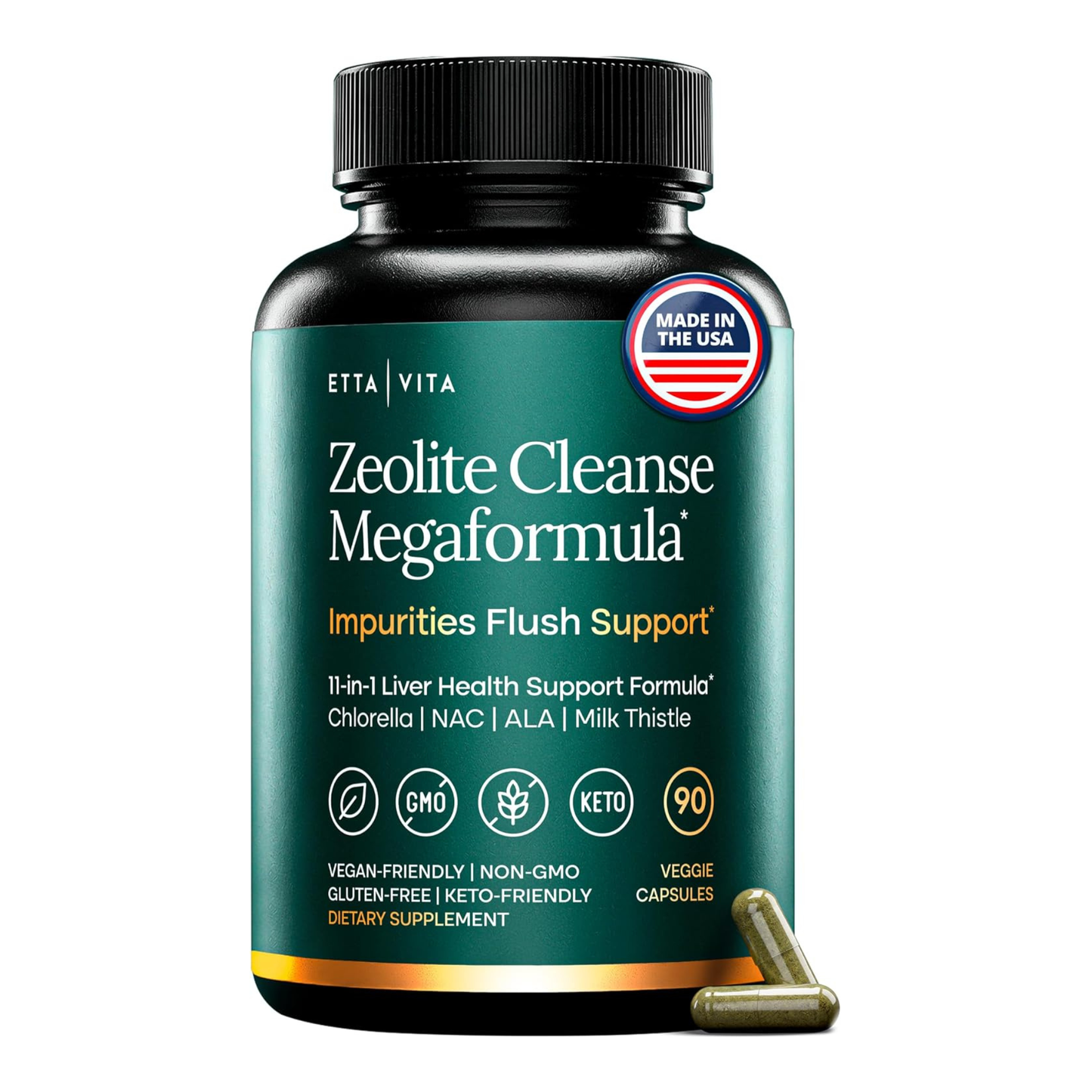 Liver Cleanse Detox & Repair with Zeolite, Chlorella, Glutathione NAC 90Ct