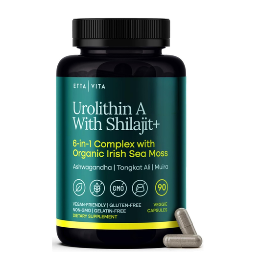 Urolithin-A Complex w Shilajit, Organic Sea Moss, Ashwagandha & Tongkat Ali
