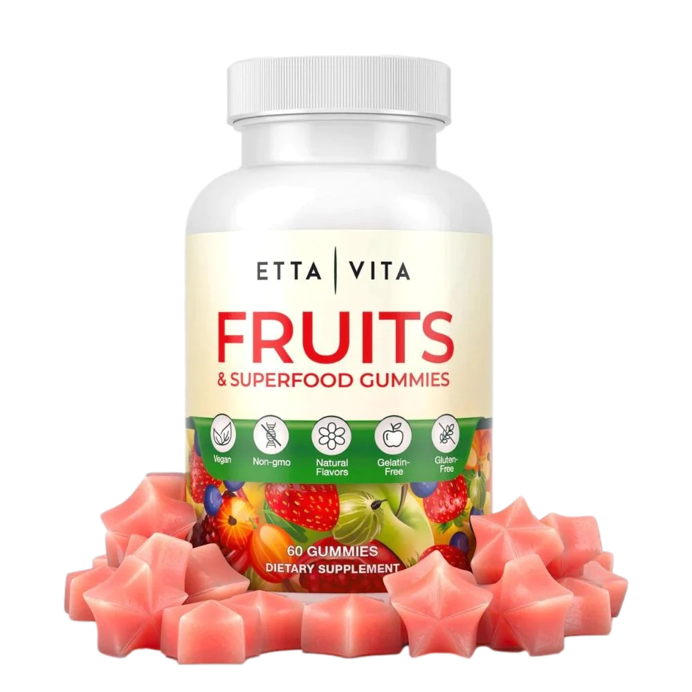 Vegan Superfruits Gummies for Detox & Repair with Organic Silica and 9 Superfood Fruits